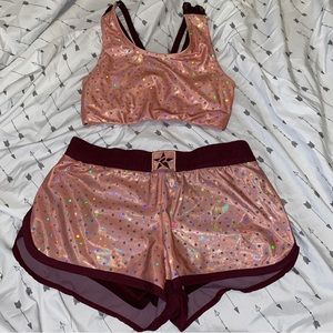 Rebel athletic maroon & rose gold set